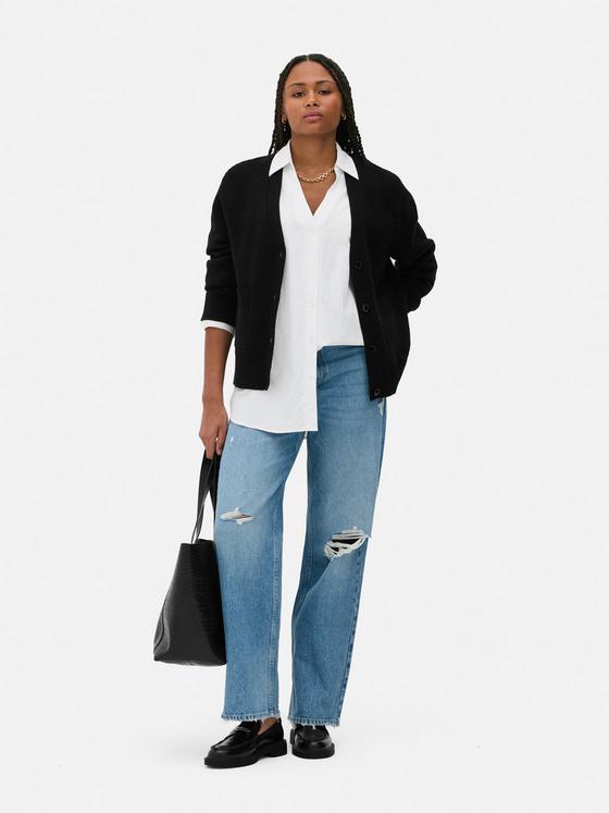 V-Neck Button-Up Cardigan