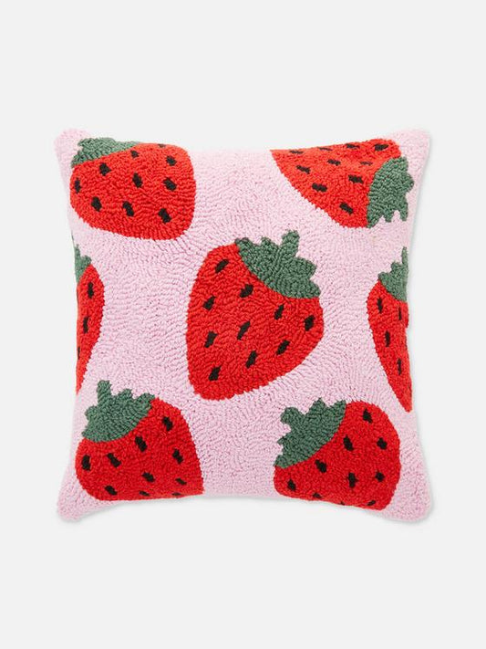 Tufted Strawberry Square Cushion