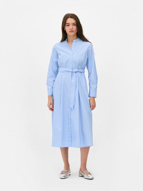 Stripe Belted Shirt Dress