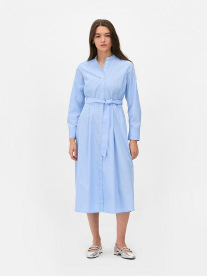 Stripe Belted Shirt Dress