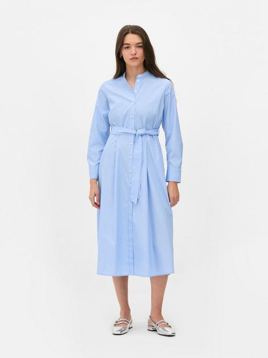 Stripe Belted Shirt Dress