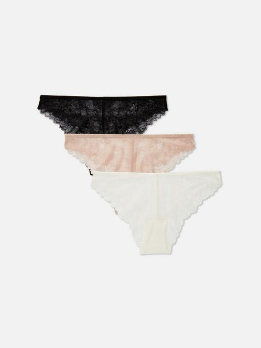 3pk Lace Brazilian Briefs