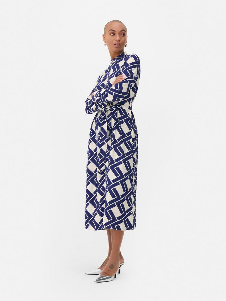 Geometric Shirt Dress