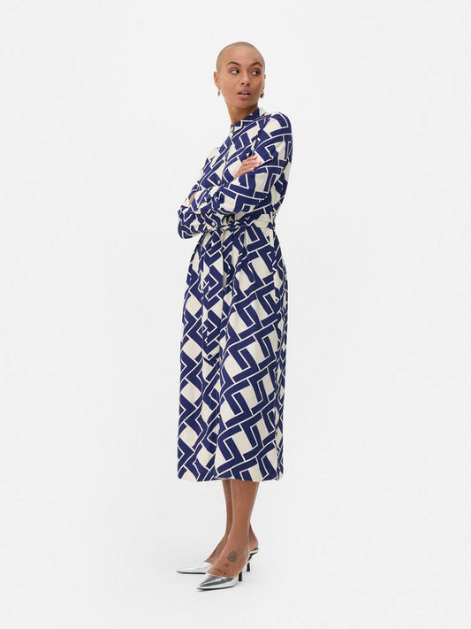 Geometric Shirt Dress