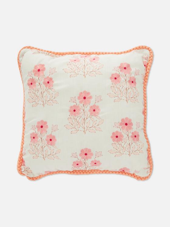 Floral Block Pattern Cushion
