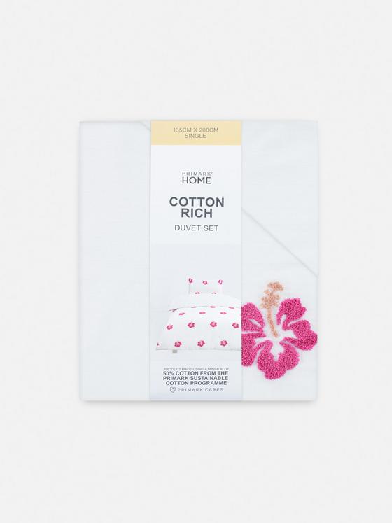 Tufted Hibiscus Single Duvet Cover Set