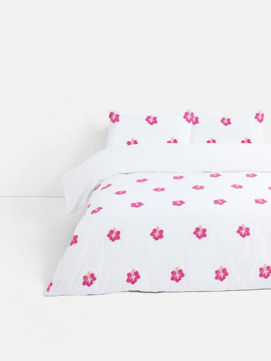 Tufted Hibiscus Double Duvet Cover Set