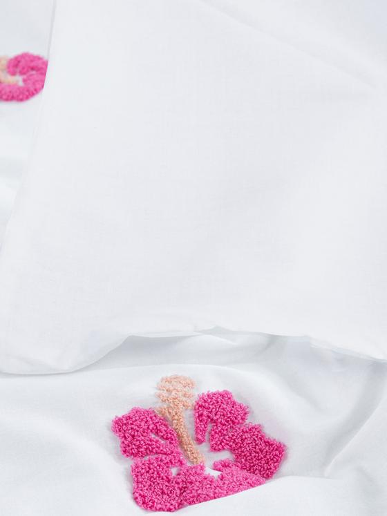 Tufted Hibiscus Double Duvet Cover Set
