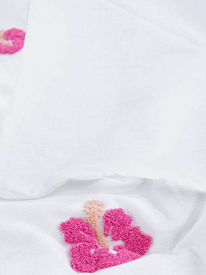 Tufted Hibiscus Double Duvet Cover Set