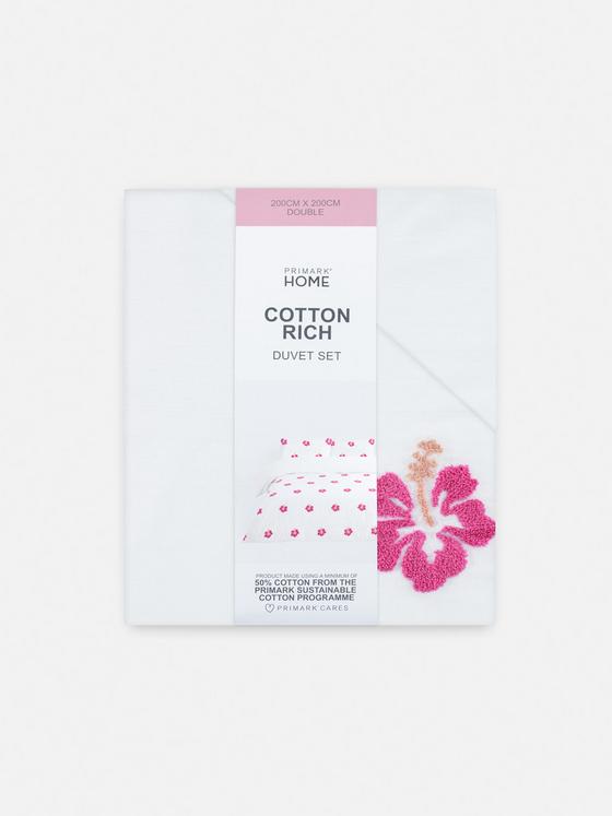 Tufted Hibiscus Double Duvet Cover Set