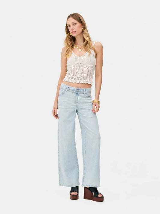 Rita Ora Belted Wide Leg Jeans