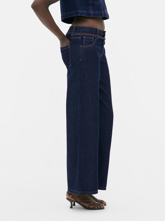 Rita Ora Belted Wide Leg Jeans