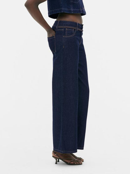 Rita Ora Belted Wide Leg Jeans