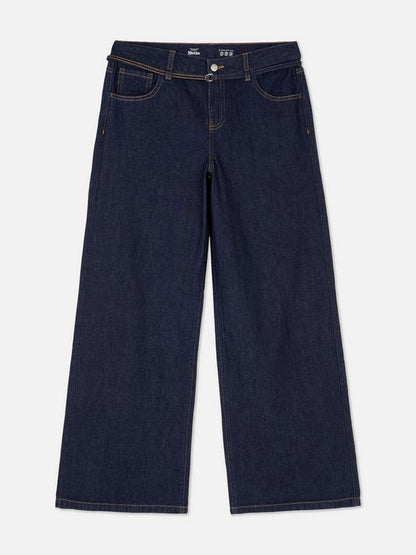 Rita Ora Belted Wide Leg Jeans