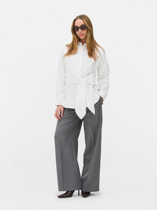 Striped Wrap Oxford Shirt
