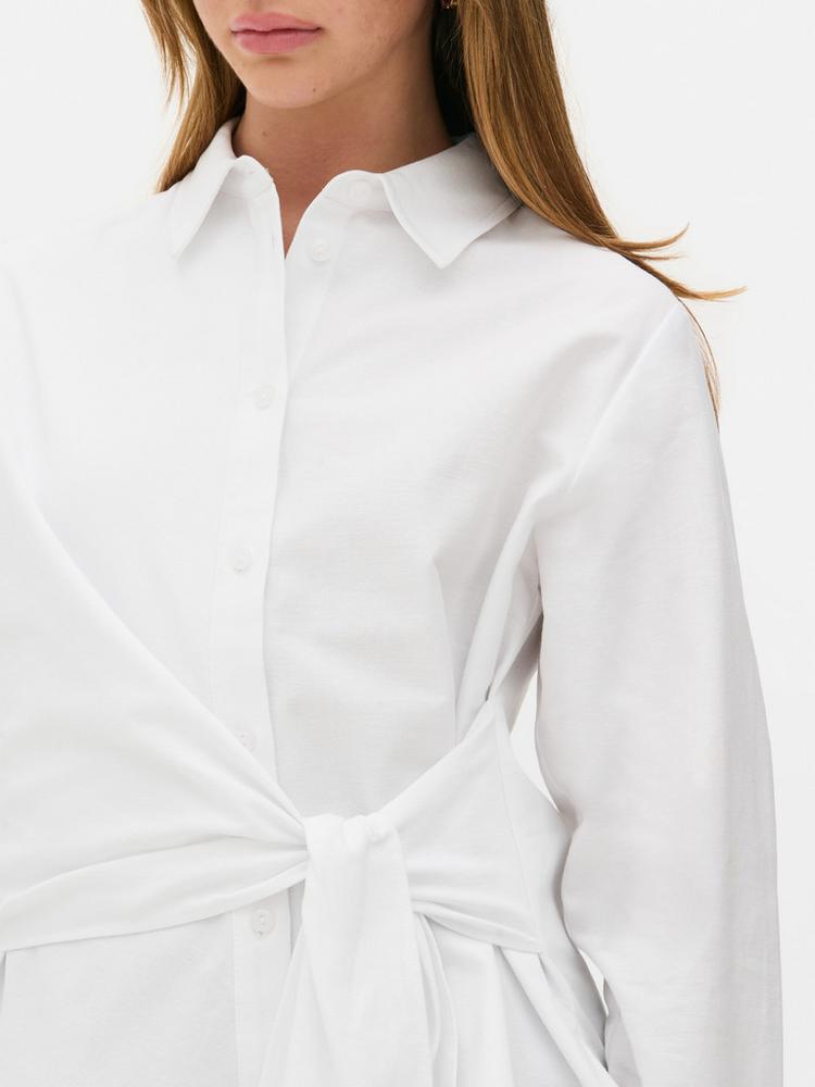 Striped Wrap Oxford Shirt