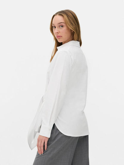 Striped Wrap Oxford Shirt