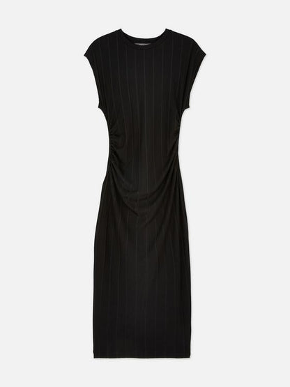 Ruched Rib Midi Dress