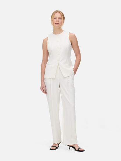 Crew Neck Longline Waistcoat