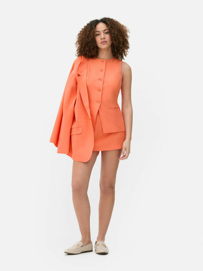 Crew Neck Longline Waistcoat