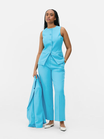 Crew Neck Longline Waistcoat