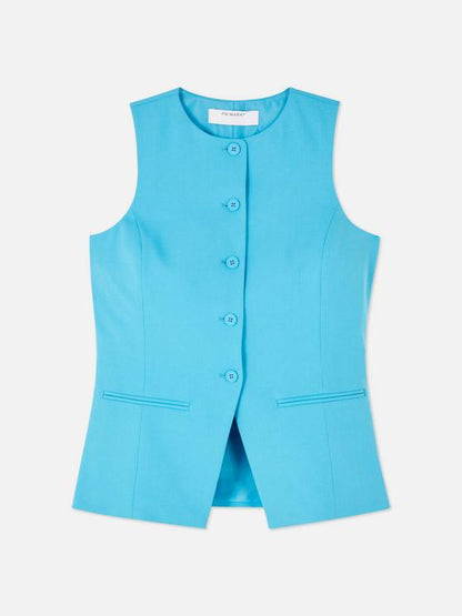 Crew Neck Longline Waistcoat