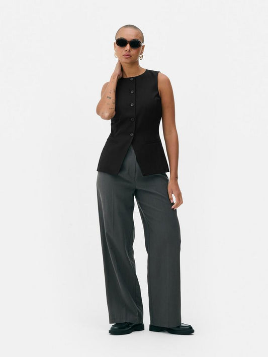 Crew Neck Longline Waistcoat