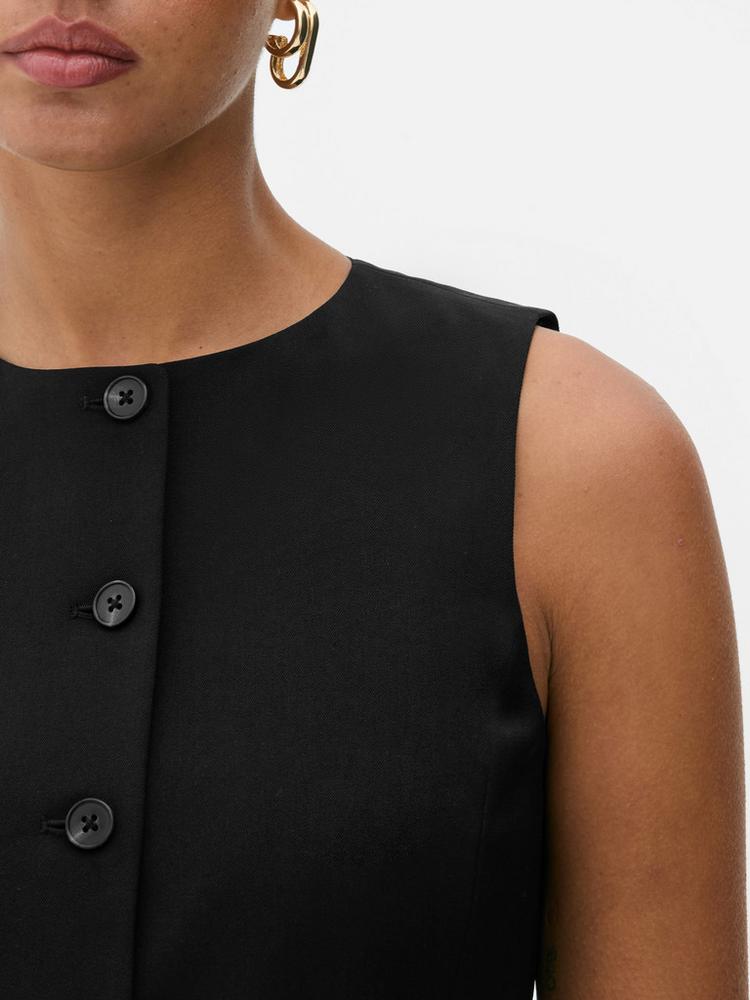 Crew Neck Longline Waistcoat