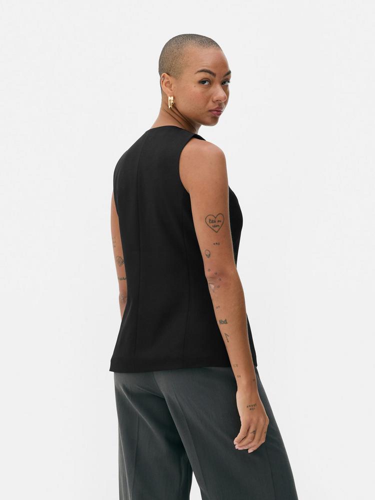 Crew Neck Longline Waistcoat