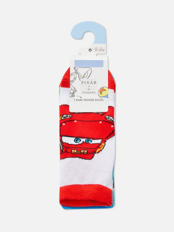7pk Disney Character Graphic Trainer Socks