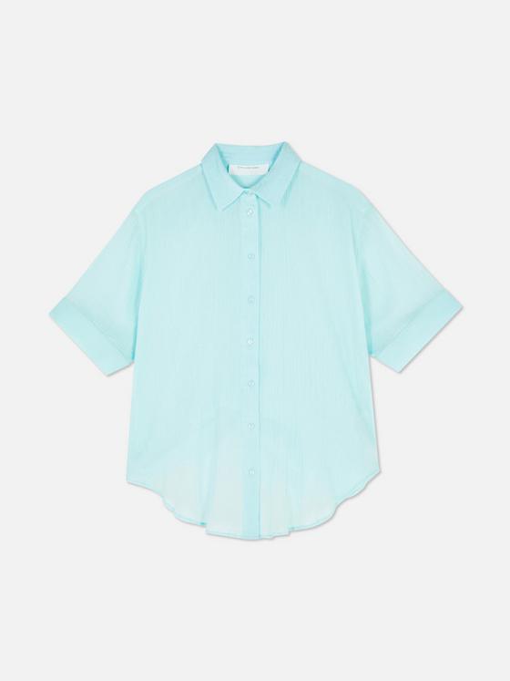 Crinkle Button-Up Beach Shirt