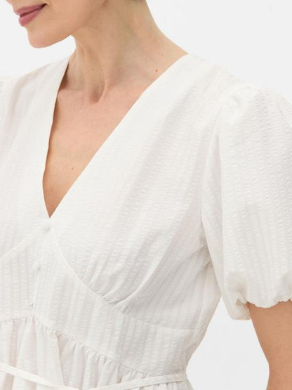 Textured Button Midi Dress