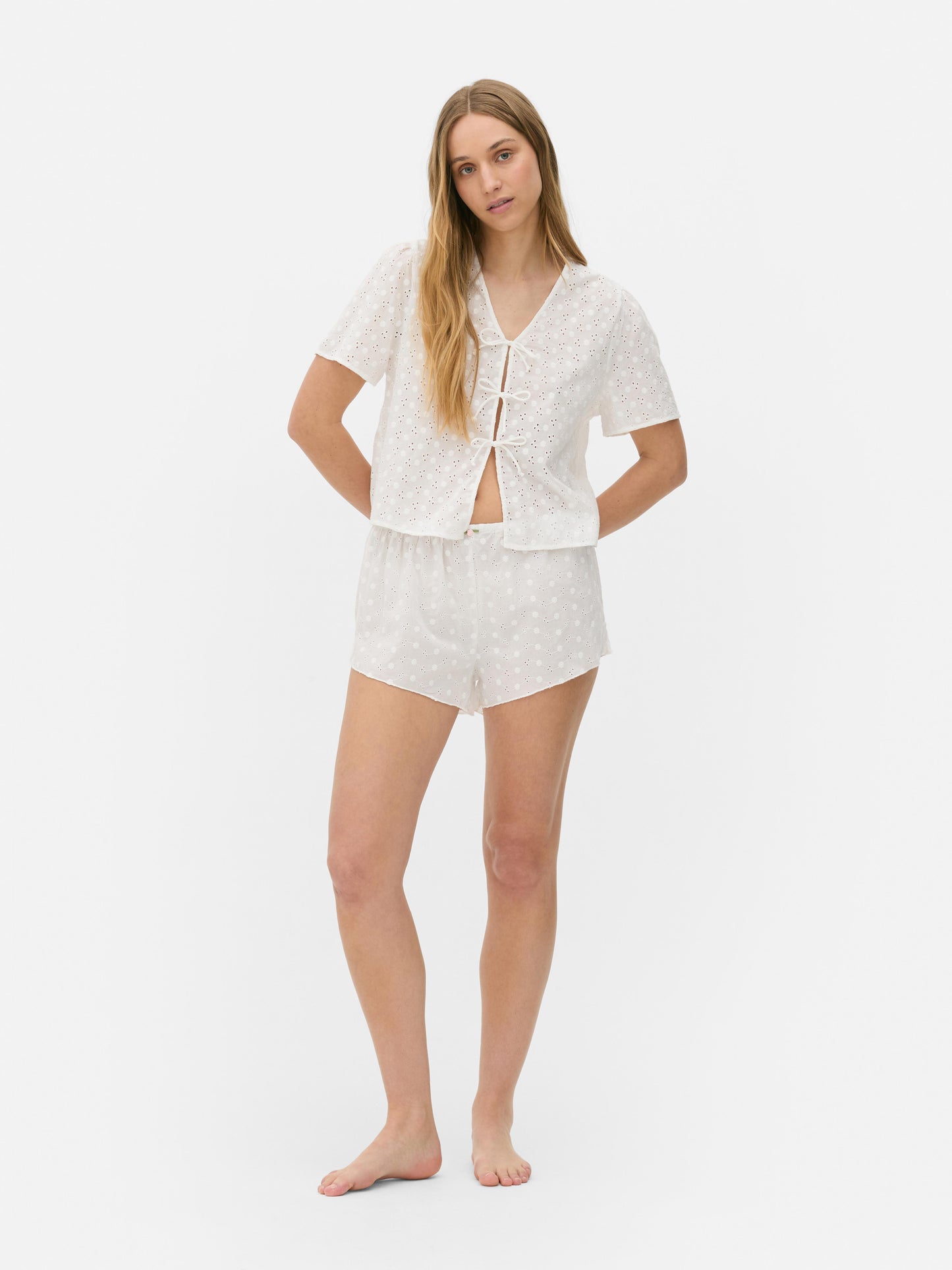 Broderie Pyjama Shorts