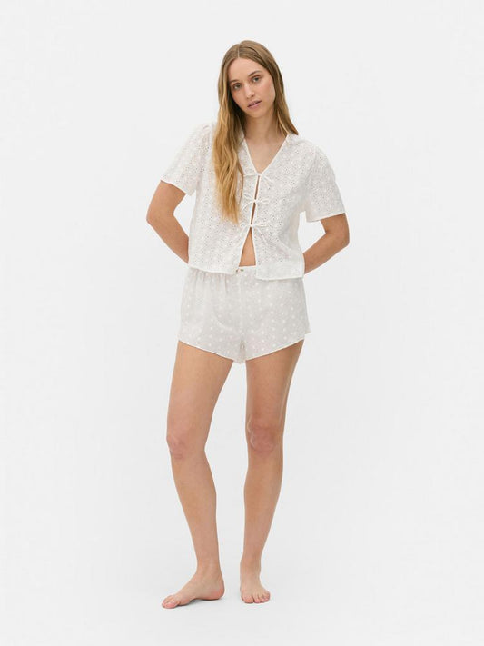 Broderie Pyjama Shorts