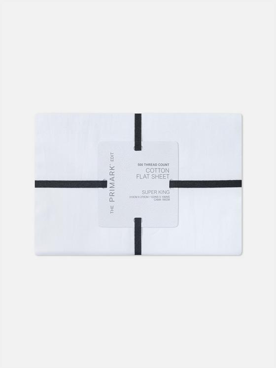 The Edit Super King 500 Thread Count Flat Sheet