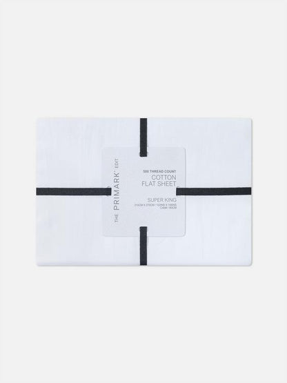 The Edit Super King 500 Thread Count Flat Sheet