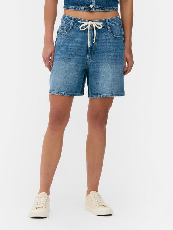 Tie Front Denim Shorts