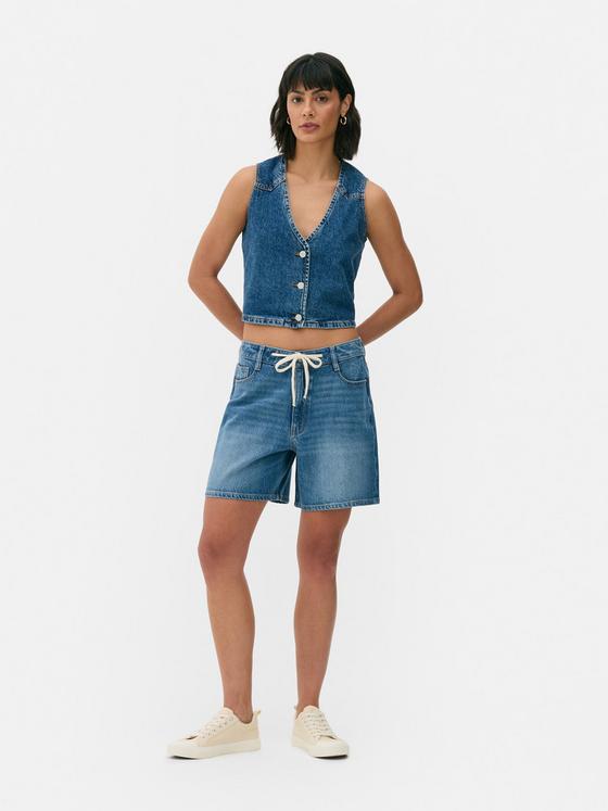 Tie Front Denim Shorts