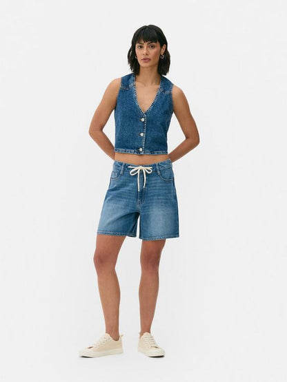 Tie Front Denim Shorts