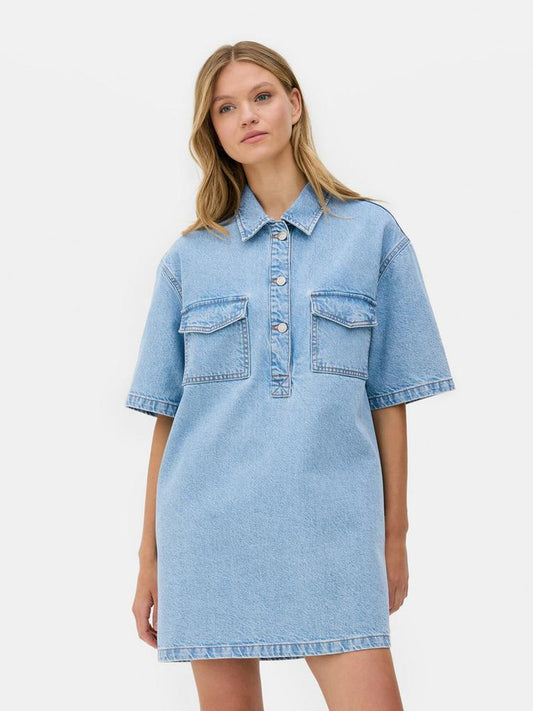 Mini Denim Shift Dress