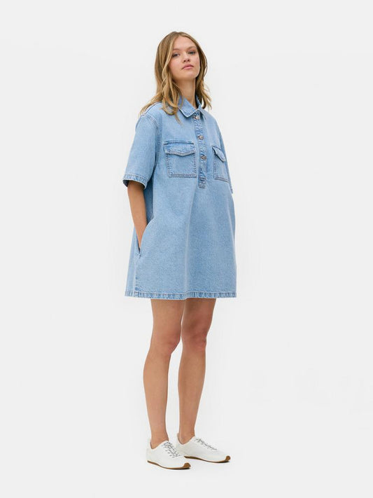Mini Denim Shift Dress