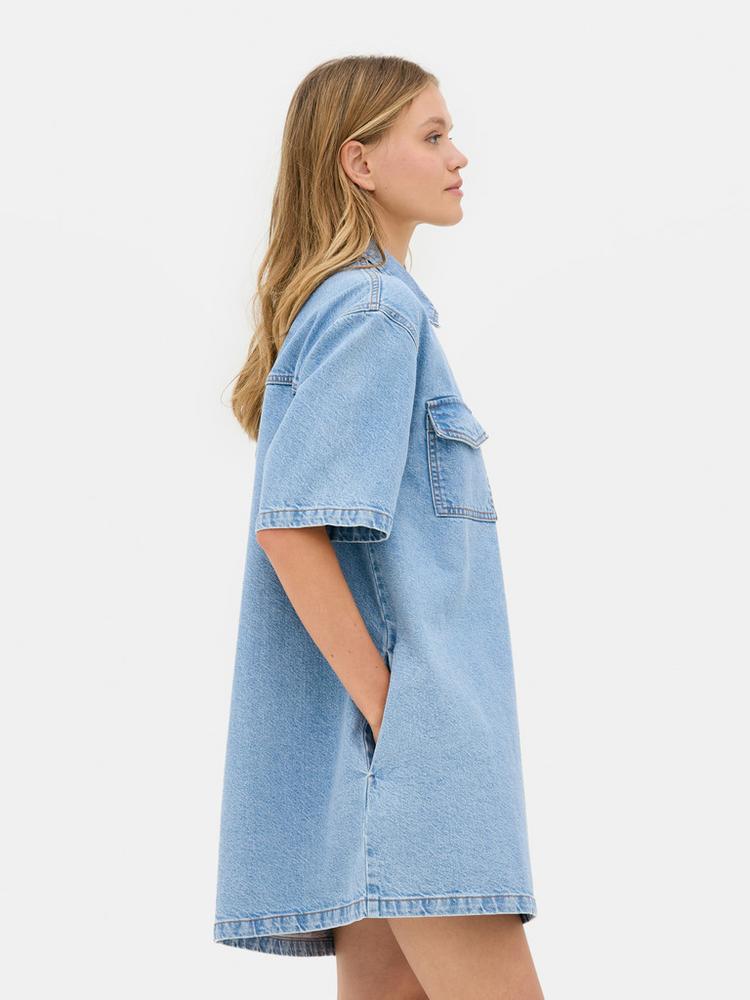 Mini Denim Shift Dress