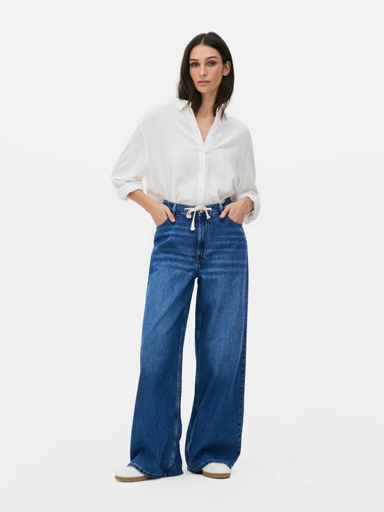 Tie Waist Mid-Rise Jeans