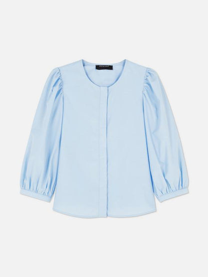 Puff Sleeve Poplin Shirt