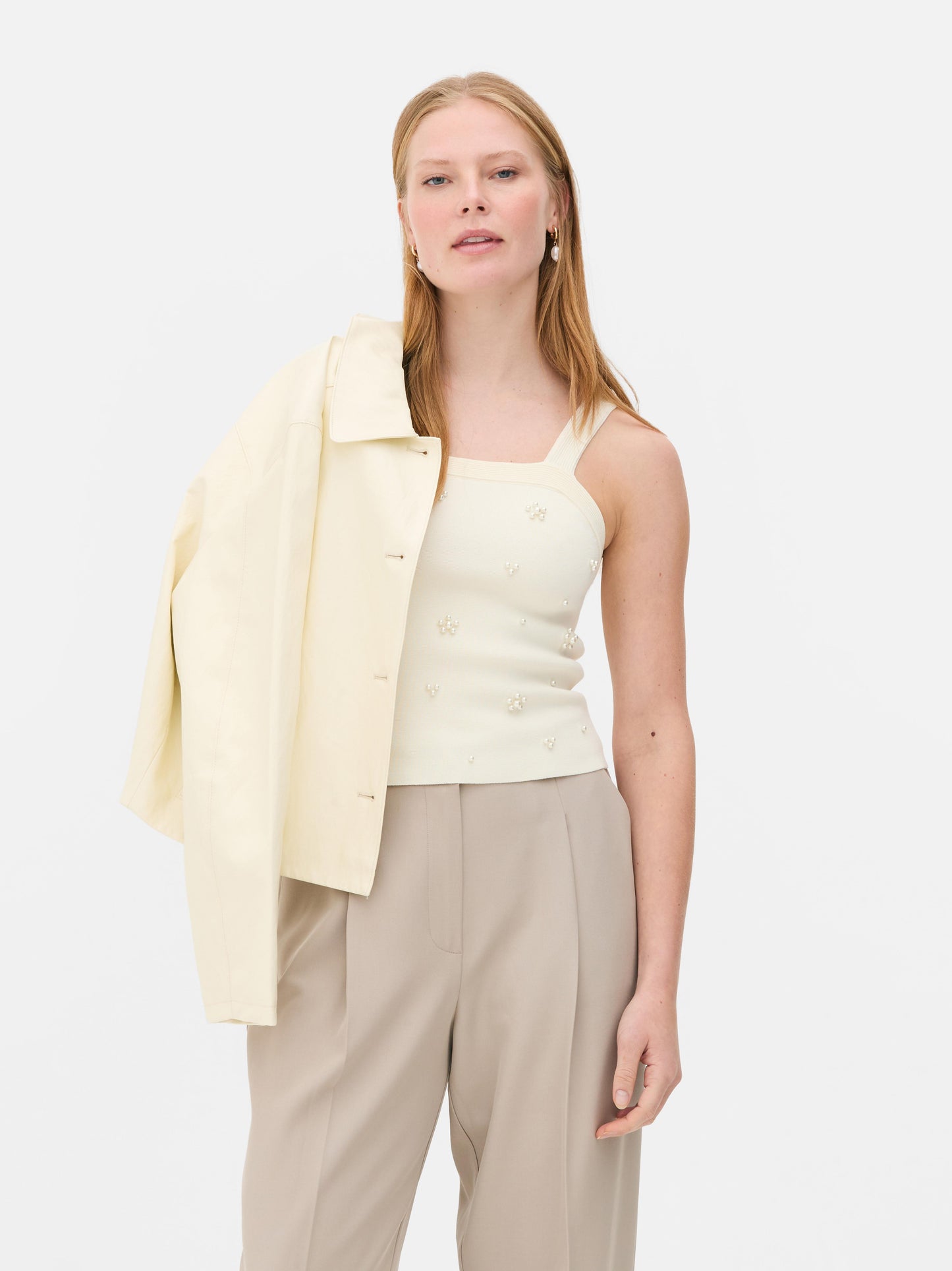Pearl Square Neck Knitted Vest