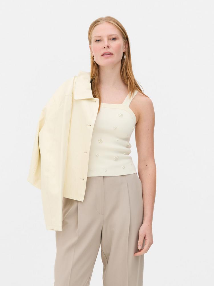 Pearl Square Neck Knitted Vest