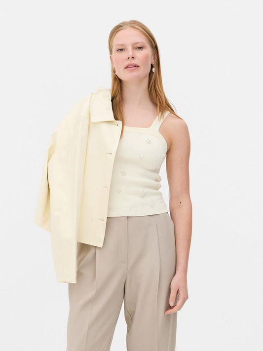 Pearl Square Neck Knitted Vest