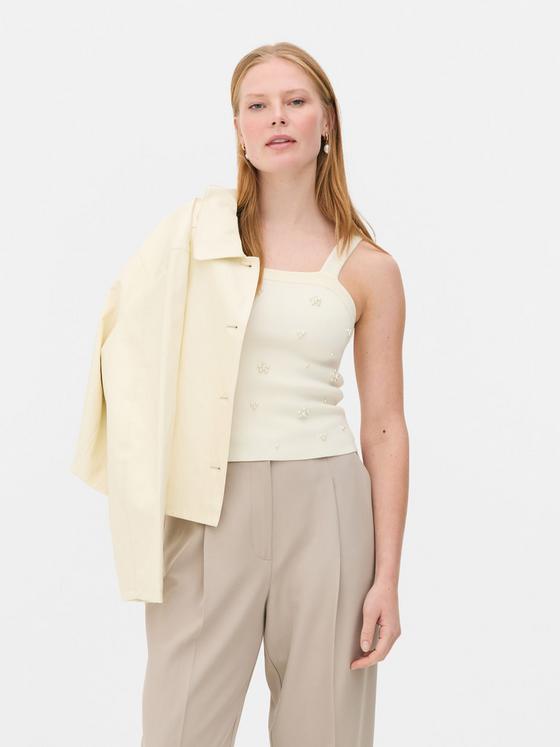 Pearl Square Neck Knitted Vest