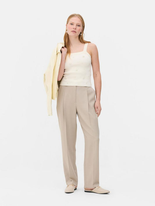 Pearl Square Neck Knitted Vest