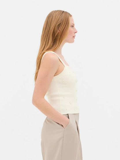 Pearl Square Neck Knitted Vest